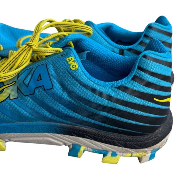 Hoka One One Evo Jawz Vibram Trail Running Shoes Size 9.5 M Blue & Yellow - Picture 14 of 14